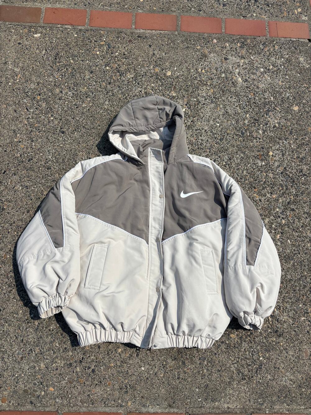Vintage 90s Nike Big Swoosh Colorblock Puffer Full Zip